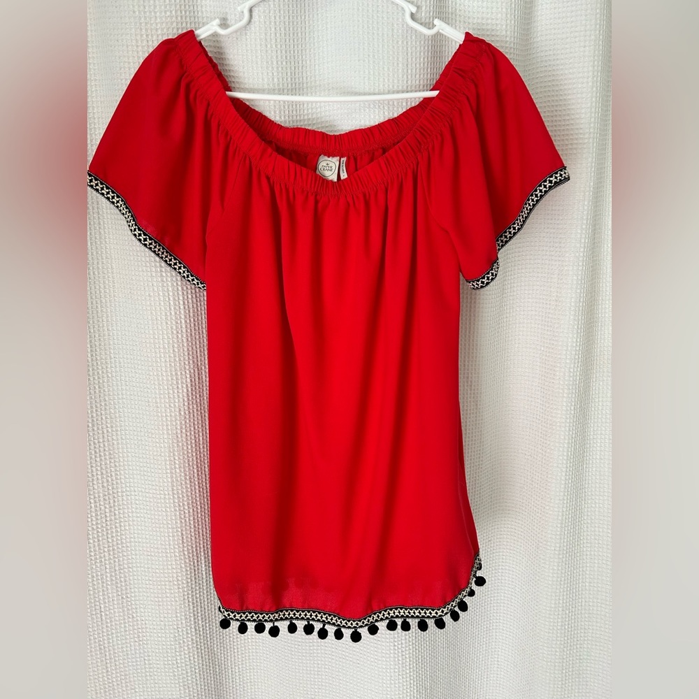 Paper Crane Anthropology Women’s L red blouse‎